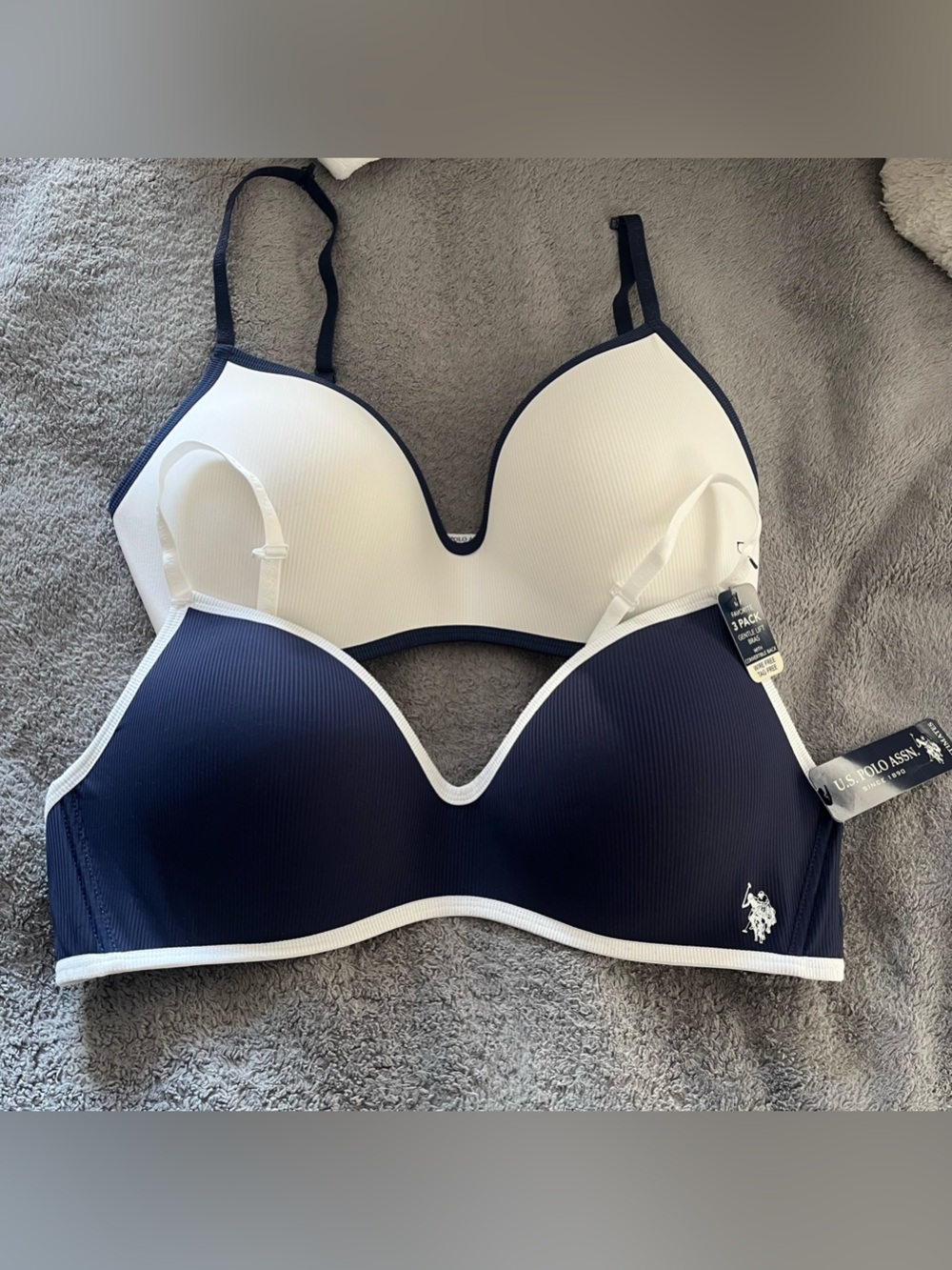 U.S. Polo Assn. Navy and White Molded T-Shirt Bra